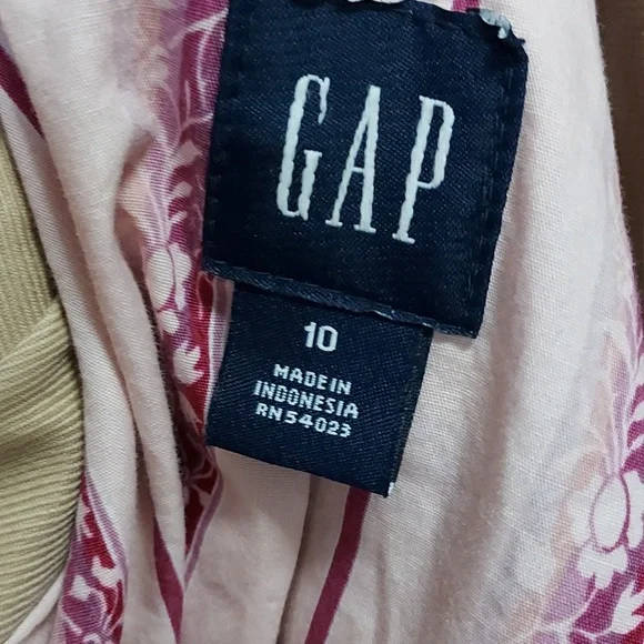 GAP Khaki Button Closure multi Pocket Utility Jacket Structured Shoulders Sz 10 - Picture 8 of 9